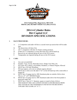 2014 4-Cylinder Rules Dirt Capitol LLC DIVISION SPECIFICATIONS