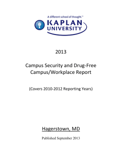 2013 Campus Security and Drug‐Free Campus/Workplace Report