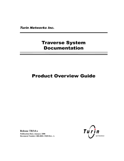 Traverse System Documentation Product Overview Guide Turin Networks Inc.