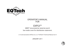 EXPS3™ OPERATOR’S MANUAL FOR HWS® (