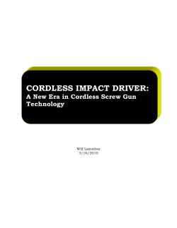 CORDLESS IMPACT DRIVER: A New Era in Cordless Screw Gun Technology