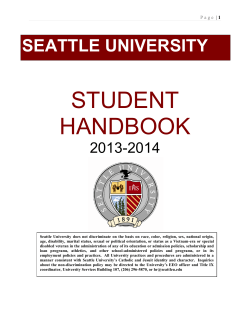 STUDENT HANDBOOK SEATTLE UNIVERSITY