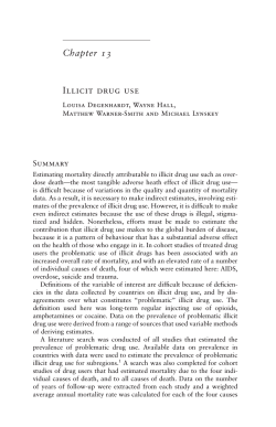 Chapter 13 Illicit drug use Summary