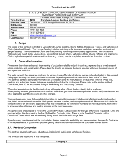 Term Contract No. 420C  STATE OF NORTH CAROLINA, DEPARTMENT OF ADMINISTRATION
