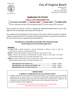 City of Virginia Beach Application for Permit  This is a Non‐Refundable Fee  Ice Cream Truck ($20) 