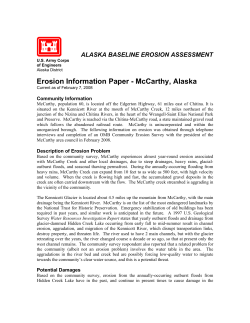 Erosion Information Paper - McCarthy, Alaska  ALASKA BASELINE EROSION ASSESSMENT