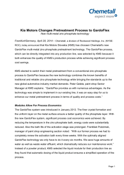 Kia Motors Changes Pretreatment Process to GardoFlex