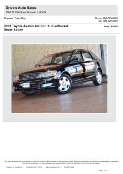 Driven Auto Sales 2003 Toyota Avalon 4dr Sdn XLS w/Bucket Seats Sedan Contact:
