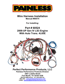 Wire Harness Installation Part # 60524 2008-UP Gen IV LS3 Engine