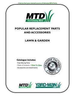 POPULAR REPLACEMENT PARTS AND ACCESSORIES LAWN &amp; GARDEN