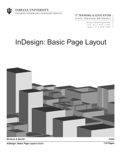 InDesign: Basic Page Layout 110 Pages InDesign: Basic Page Layout v2.0.0
