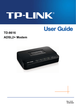 TD-8616 ADSL2+ Modem Rev: 2.0.0