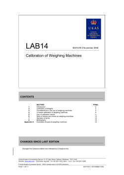 LAB14 Calibration of Weighing Machines CONTENTS EDITION 4 November 2006