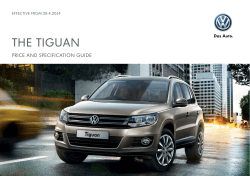 THE TIGUAN PRICE AND SPECIFICATION GUIDE EFFECTIVE FROM 28.4.2014