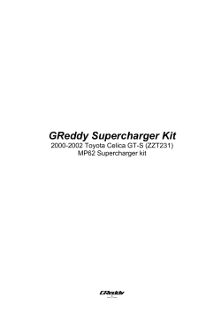 GReddy Supercharger Kit 2000-2002 Toyota Celica GT-S (ZZT231) MP62 Supercharger kit