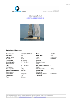 Catamarans for Sale Basic Vessel Summary 2011 Alibi 54 DIFFERENCE