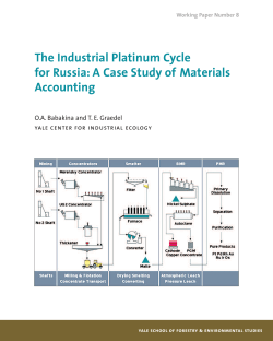 The Industrial Platinum Cycle for Russia: A Case Study of Materials Accounting
