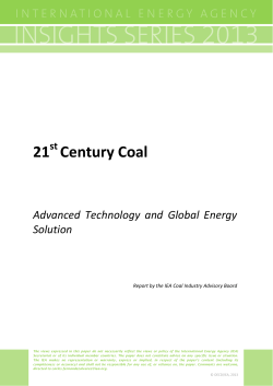 21 Century Coal  Advanced  Technology  and  Global  Energy  Solution 