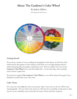 About The Gardener’s Color Wheel By Sydney Eddison Getting Started