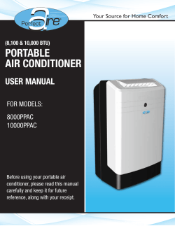 PORTABLE AIR CONDITIONER USER MANUAL FOR MODELS: