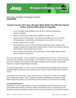 Wrangler &amp; Wrangler Unlimited 2014 Jeep OVERVIEW