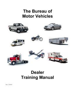 The Bureau of Motor Vehicles  Dealer