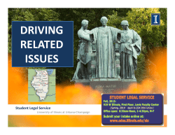 DRIVING RELATED ISSUES Student Legal Service