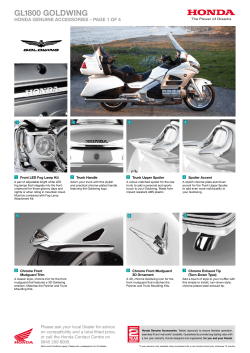 GL1800 GOLDWING HONDA GENUINE ACCESSORIES – PAGE 1 OF 4 trunk Handle
