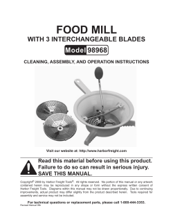 FOOD MILL 98968 WIth 3 InterchangeabLe bLaDes
