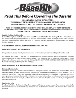 Read This Before Operating The BaseHit