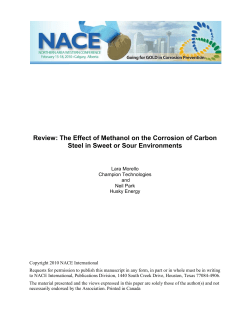 Review: The Effect of Methanol on the Corrosion of Carbon