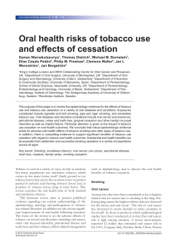 Oral health risks of tobacco use and effects of cessation