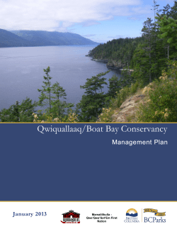 Qwiquallaaq/Boat Bay Conservancy Management Plan January 2013