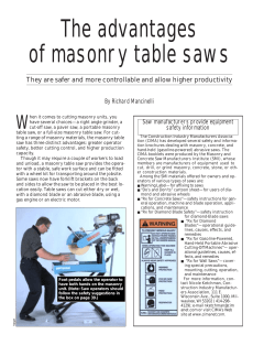 The advantages of masonry table saws W