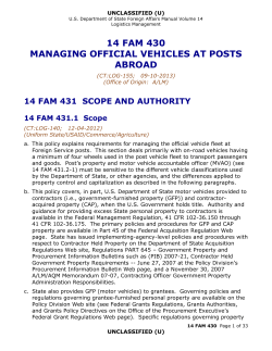 14 FAM 430 MANAGING OFFICIAL VEHICLES AT POSTS ABROAD
