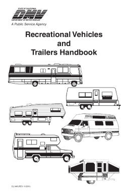 Recreational Vehicles and Trailers Handbook A Public Service Agency