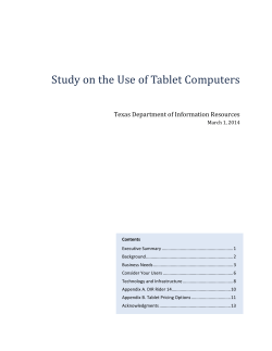 Study on the Use of Tablet Computers March 1, 2014