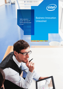 Business Innovation Unleashed Tablet computers provide new ways of
