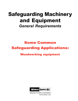 Safeguarding Machinery and Equipment Some Common Safeguarding Applications: