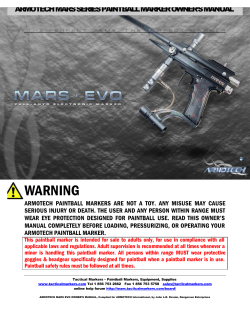 WARNING  ARMOTECH MARS SERIES PAINTBALL MARKER OWNER’S MANUAL