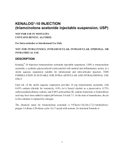 KENALOG -10 INJECTION (triamcinolone acetonide injectable suspension, USP)