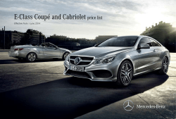 E-Class Coupé and Cabriolet price list Effective from 1 June 2014