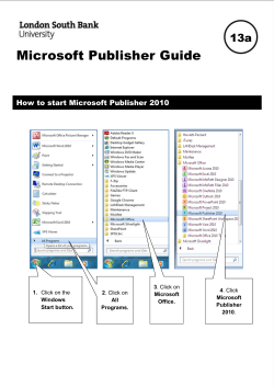 Microsoft Publisher Guide 13a How to start Microsoft Publisher 2010