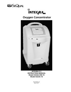 Oxygen Concentrator  INTEGRA E-Z INSTRUCTION MANUAL