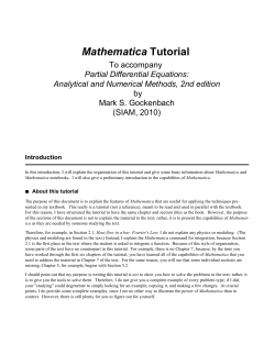 Mathematica To accompany Partial Differential Equations: Mark S. Gockenbach