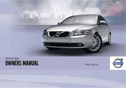 Owners Manual VOLVO S40 Web Edition