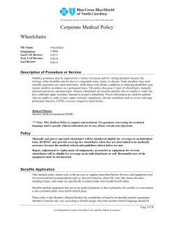 Corporate Medical Policy Wheelchairs  Description of Procedure or Service
