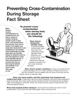 Preventing Cross-Contamination During Storage Fact Sheet To prevent cross-
