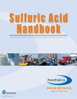 Sulfuric Acid Handbook MORE Delivering
