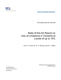State-of-the-Art Report on Use of Limestone in Cements at